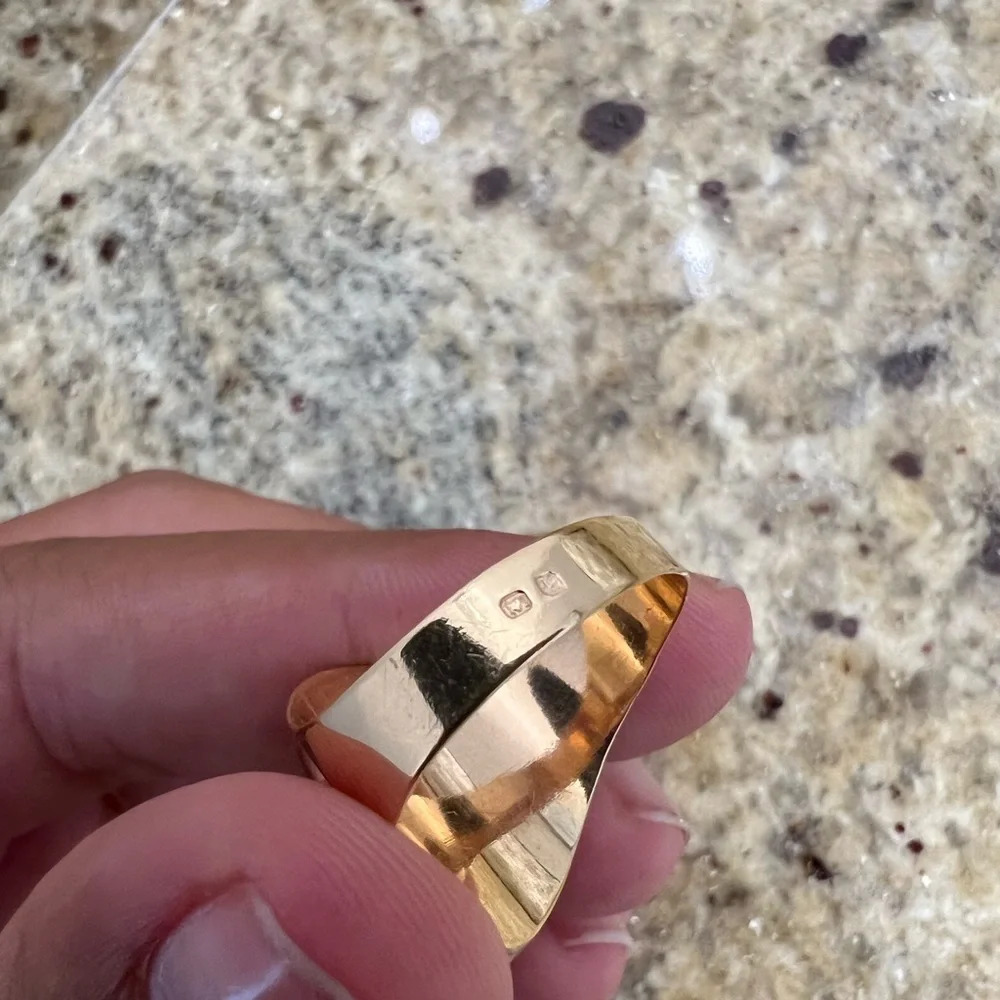Vintage 19k Portuguese Gold Black Onyx Statement Ring Size 8.5 Hallmarked - Picture 8 of 8